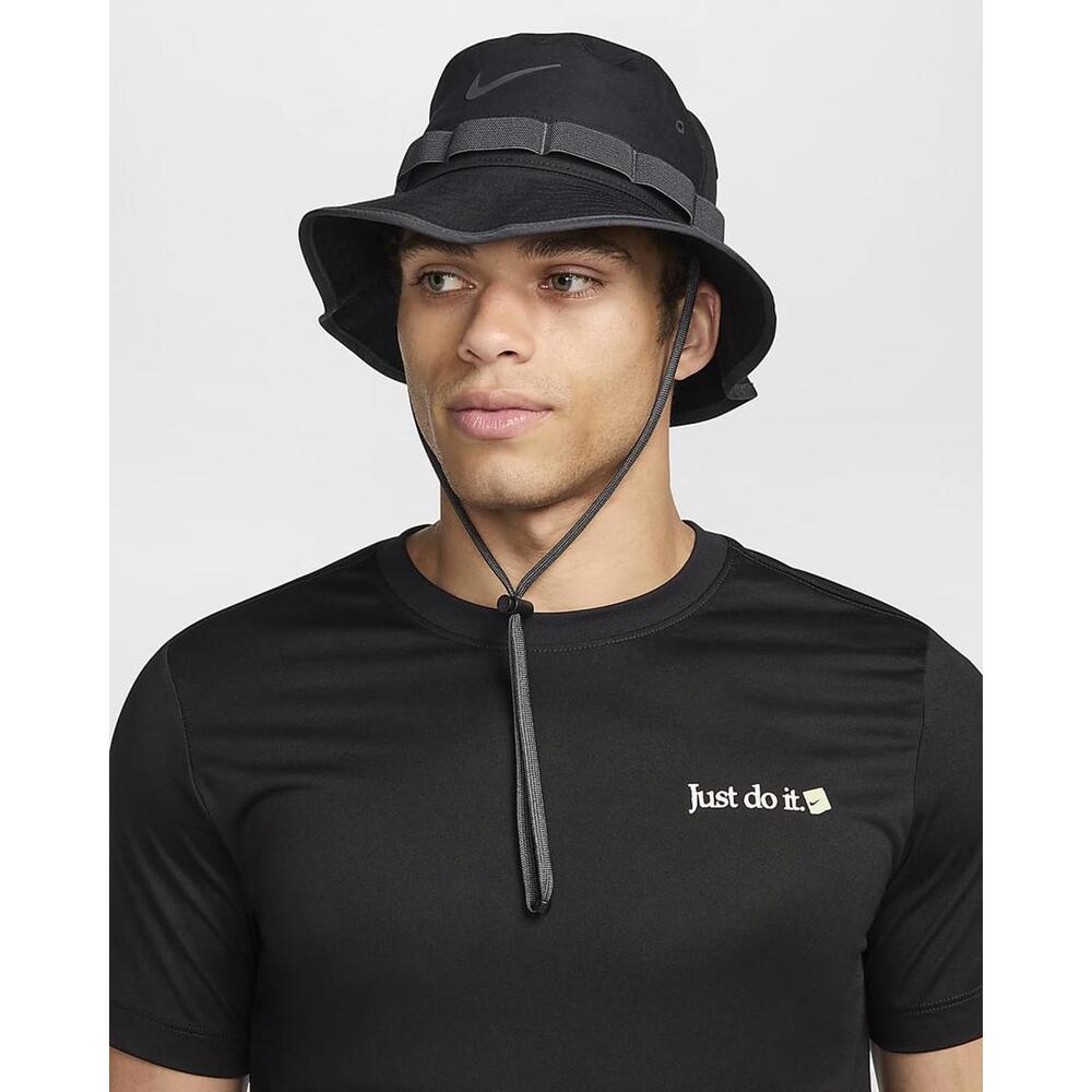 Nike Unisex Black Bucket Hat with Adjustable Chin Strap